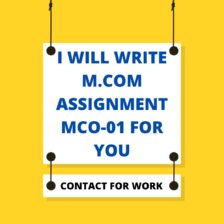 I will do M.Com assignment (MCO-1) for you